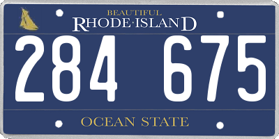 RI license plate 284675