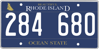 RI license plate 284680