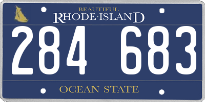 RI license plate 284683