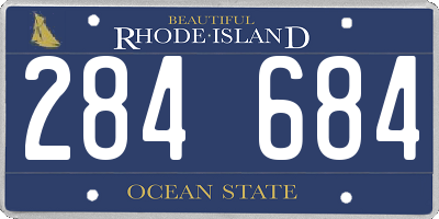 RI license plate 284684