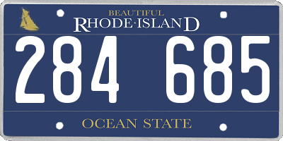RI license plate 284685