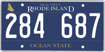 RI license plate 284687
