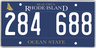 RI license plate 284688