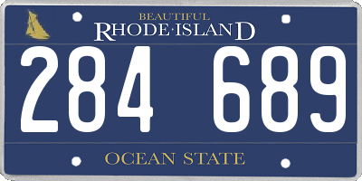 RI license plate 284689