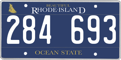 RI license plate 284693