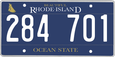 RI license plate 284701
