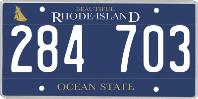 RI license plate 284703