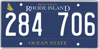 RI license plate 284706