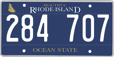 RI license plate 284707