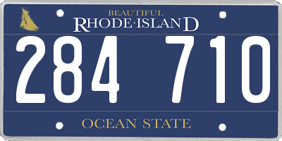 RI license plate 284710