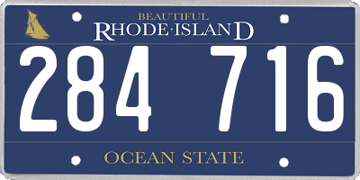 RI license plate 284716