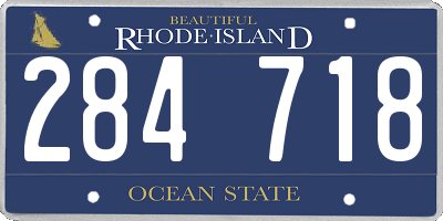 RI license plate 284718