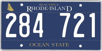 RI license plate 284721