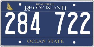 RI license plate 284722
