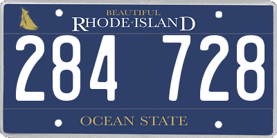RI license plate 284728