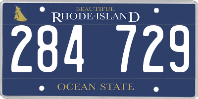 RI license plate 284729