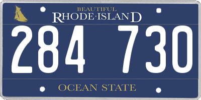 RI license plate 284730