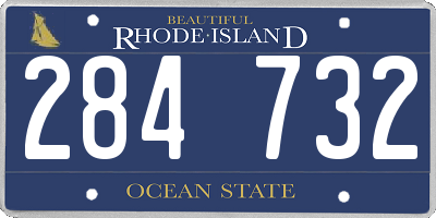 RI license plate 284732