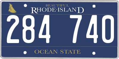 RI license plate 284740