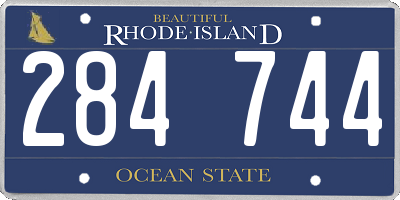 RI license plate 284744