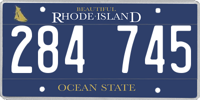 RI license plate 284745