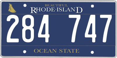 RI license plate 284747
