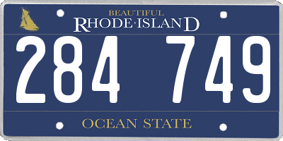 RI license plate 284749