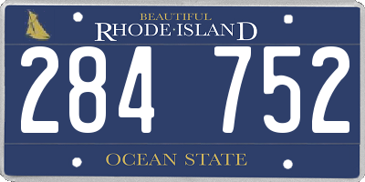 RI license plate 284752