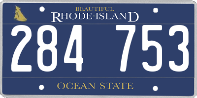 RI license plate 284753