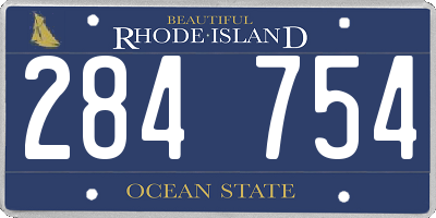 RI license plate 284754