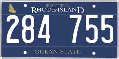 RI license plate 284755