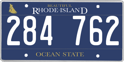 RI license plate 284762