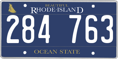 RI license plate 284763