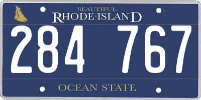 RI license plate 284767