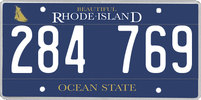 RI license plate 284769