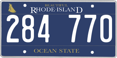 RI license plate 284770