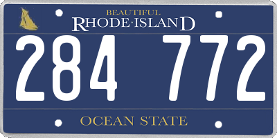 RI license plate 284772