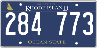 RI license plate 284773