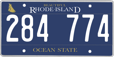 RI license plate 284774