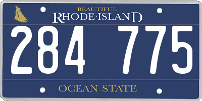 RI license plate 284775