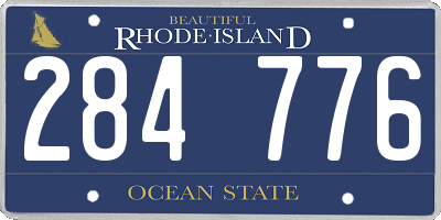 RI license plate 284776