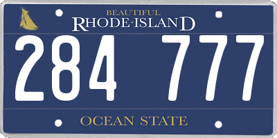 RI license plate 284777