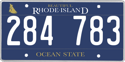 RI license plate 284783