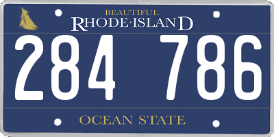 RI license plate 284786
