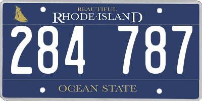 RI license plate 284787