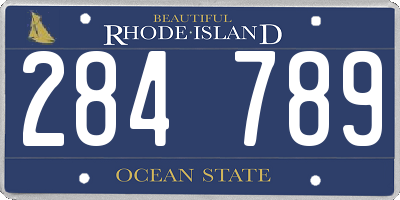 RI license plate 284789
