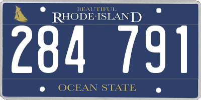 RI license plate 284791