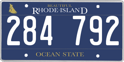 RI license plate 284792