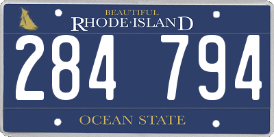 RI license plate 284794