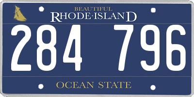 RI license plate 284796